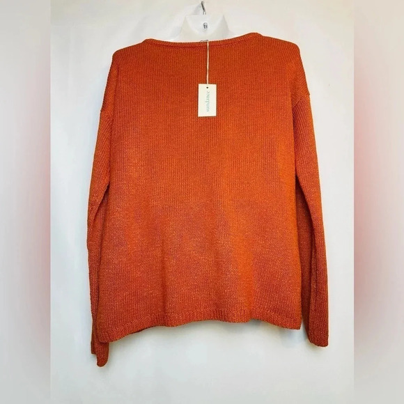 COPY - Sundance Open Weave Sweater size Small Rust Orange Pullover - Picture 3 of 6